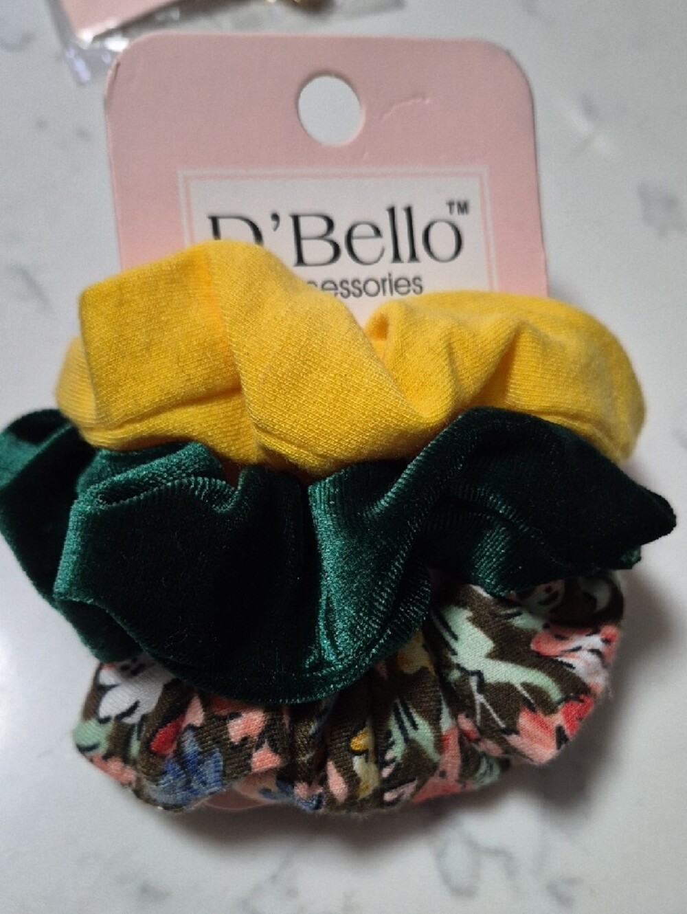 D'Bello Velvet Scrunchie 6PCS Pack 3PCS Scrunchies Rhinestone Clip Set Bangle - Picture 4 of 12